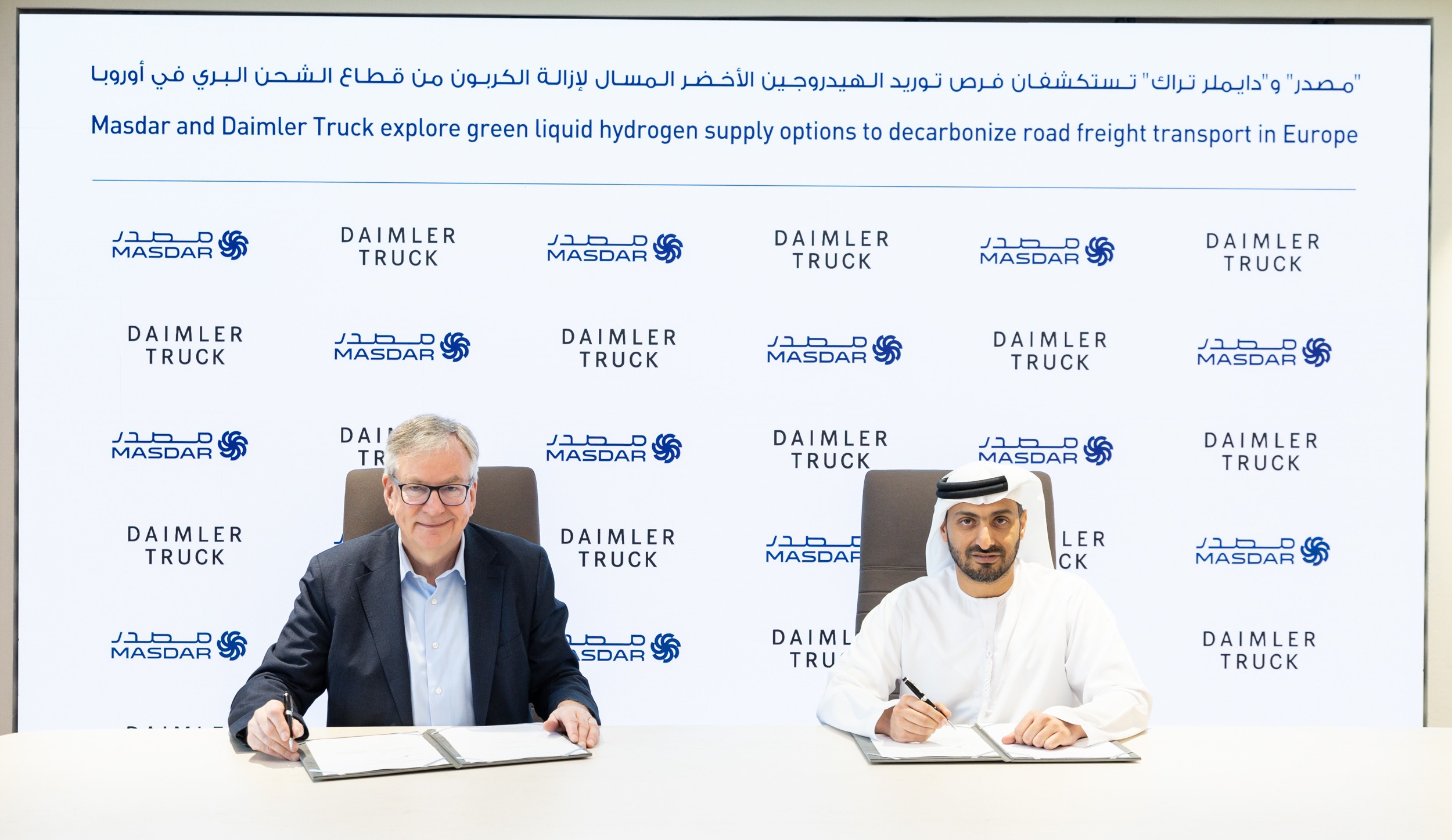 Martin Daum, Chairman of the Board of Management and CEO of Daimler Truck Fawaz Al Muharrami, Deputy Chief Operating Officer (COO) of Masdar