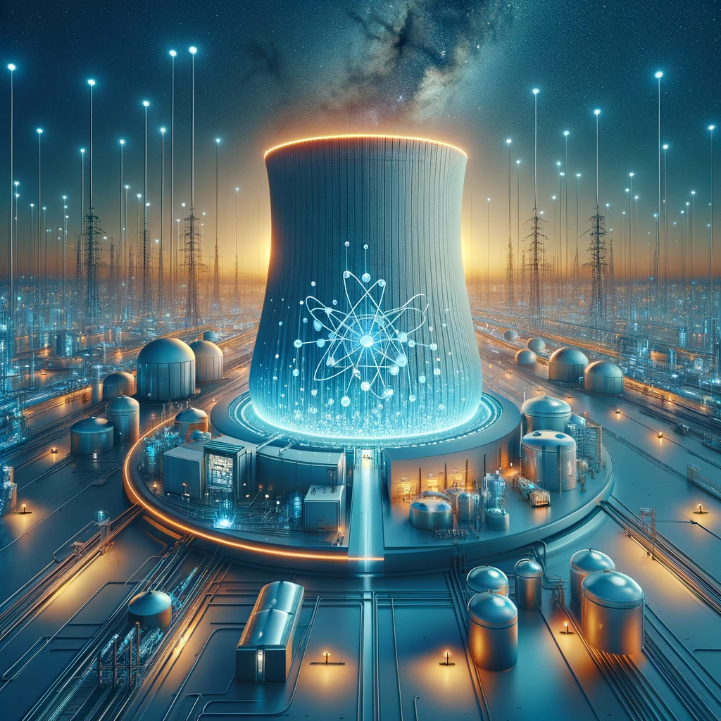 DALL·E 2024-02-12 21.23.45 - Envision a futuristic landscape where high-temperature gas-cooled nuclear reactors seamlessly integrate with advanced thermochemical water splitting f