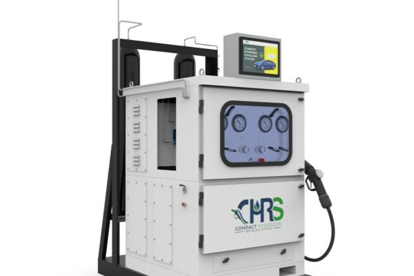 CHRS - compact hydrogen refueling station. CHRS produces and dispenses clean hydrogen made from water for fuel cell electric vehicles (FCEVs), hydrogen internal combustion engine vehicles (HICEVs), and more. Effortless, zero-emission driving ahead.